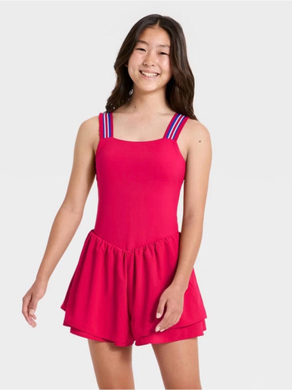 All in Motion Red Athletic Romper Sz S (6/7)